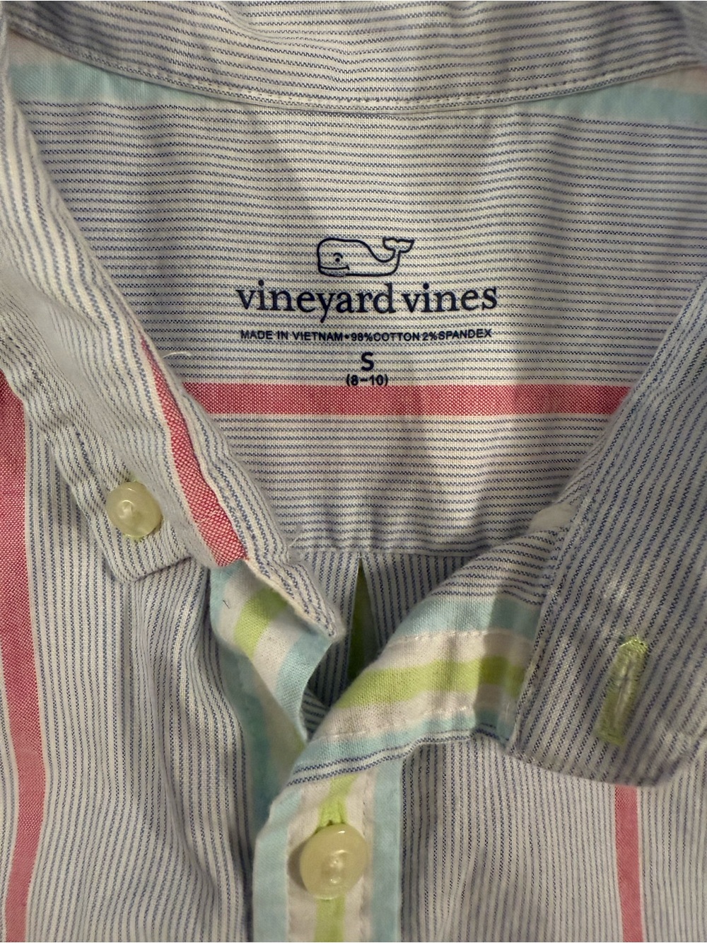 Vineyard Vines Light Blue Short-Sleeve Button-Down with Multicolor Stripes - Picture 3 of 3